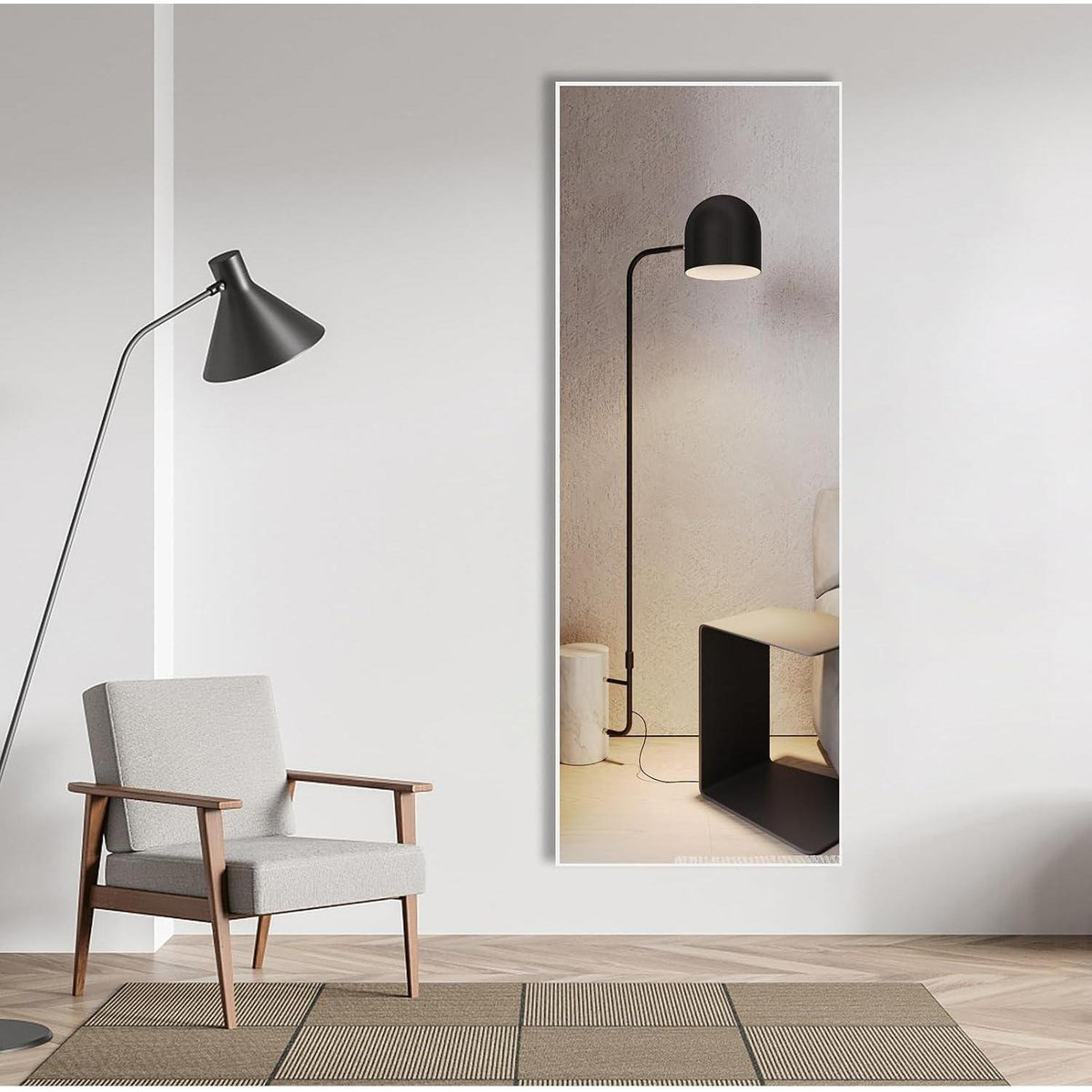 Ganzkörperspiegel Weiß 165x60cm – Stand- & Wandspiegel