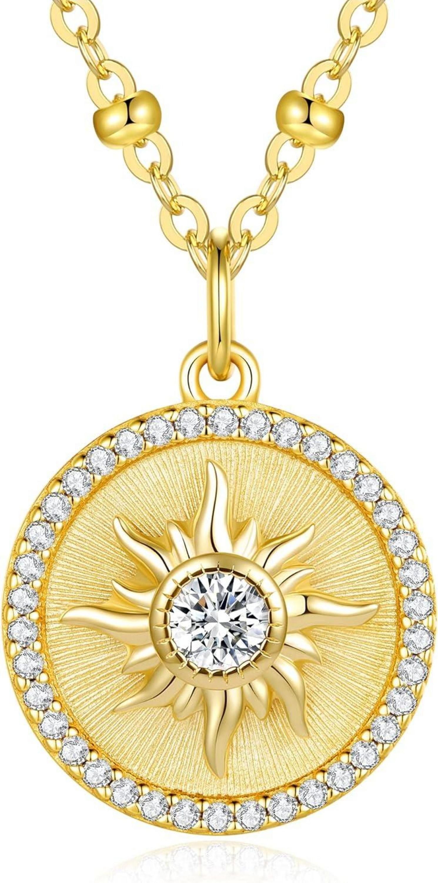 Sonne Geburtsstein Halskette 925 Silber Damen Geschenk Mama Freundin