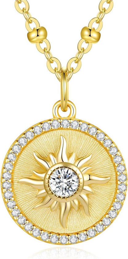 Sonne Geburtsstein Halskette 925 Silber Damen Geschenk Mama Freundin