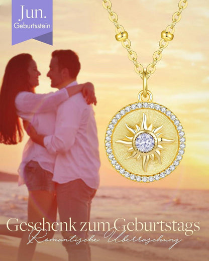CDE Sonnenkette 925 Sterling Silber Halskette für Frauen mit