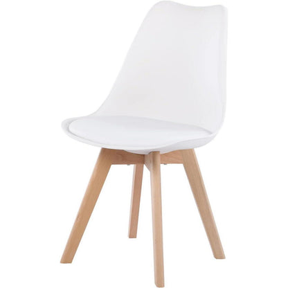 Essgruppe 5-teilig: Weißer Esstisch mit 4 Stühlen