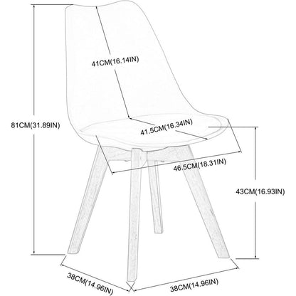 Essgruppe 5-teilig: Runder Tisch & 4 Stühle Weiß/Schwarz