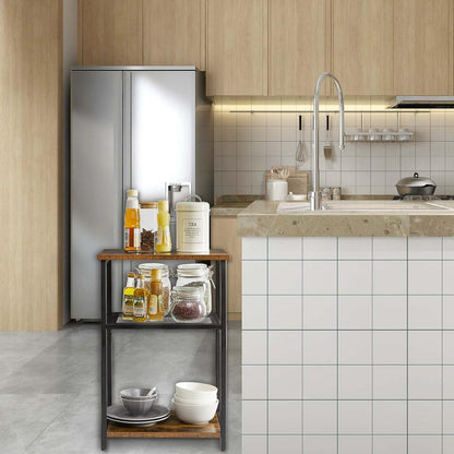 IBUYKE Beistelltisch mit Gitterablagen Industrie-Design Braun