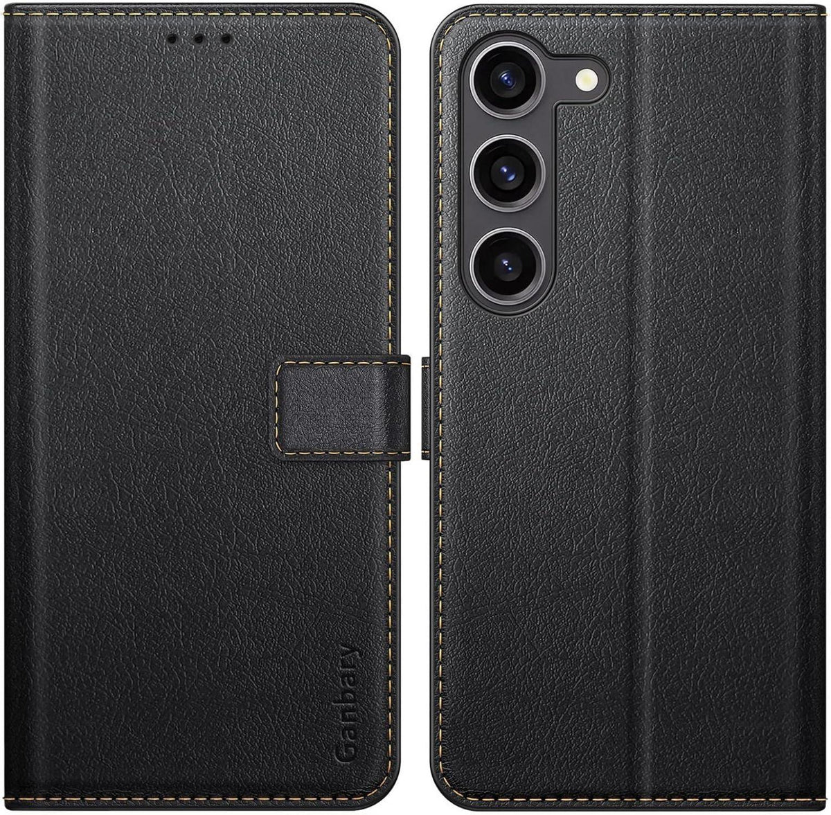 Samsung Galaxy S23 5G Handyhülle Leder Klapphülle Schwarz