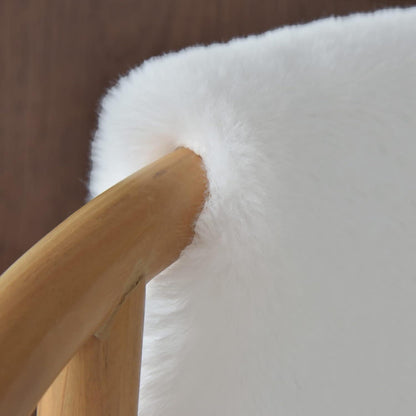 Runder Kunstfell Teppich Weiß 240 cm – Flauschig & Waschbar