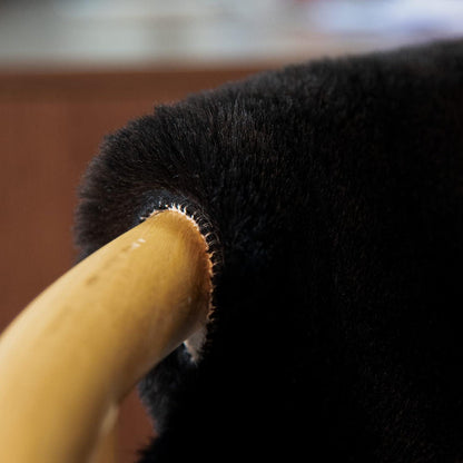 Runder Flausch Teppich 180 cm Schwarz – Waschbarer Kunstfell Teppich