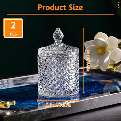 Kristallglas Zuckerdose mit Deckel Glasbehälter Süßigkeiten Snacks