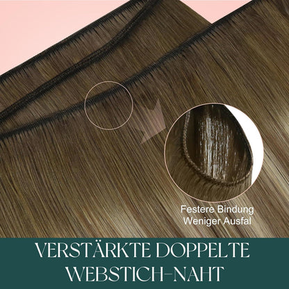 Echthaar Tressen Ombre Blond - Haarverlängerung 50cm