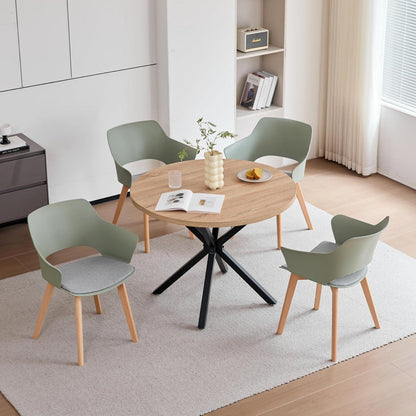 2er Set Esszimmerstühle mit Armlehne, Grün