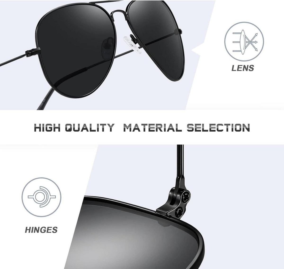 Polarisierte Sonnenbrille Retro Metallrahmen UV400 Unisex Sportbrille