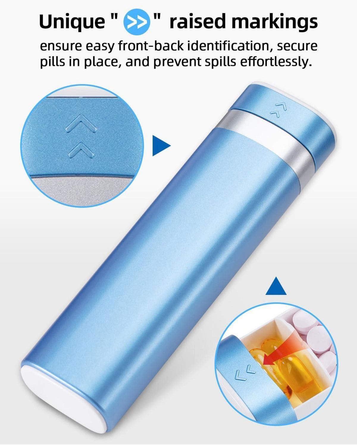 7-Tage Pillen-Organizer, BPA-frei, wöchentliche Reise-Pillendose, niedlich, blau