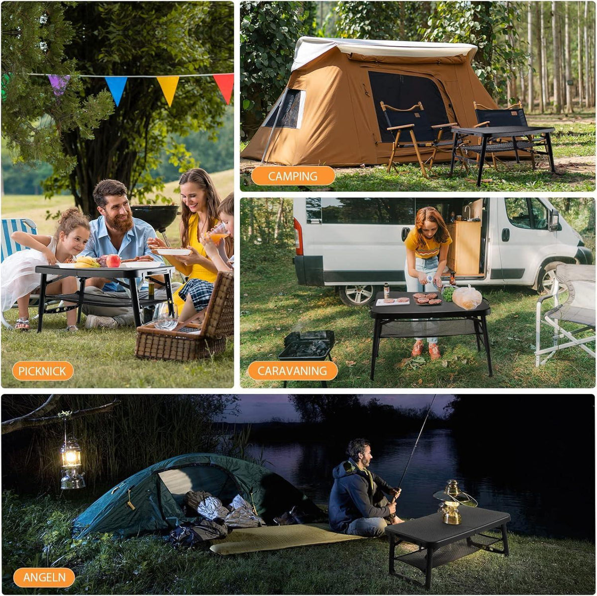 Kompakter Höhenverstellbarer Campingtisch Outdoor Strandtisch