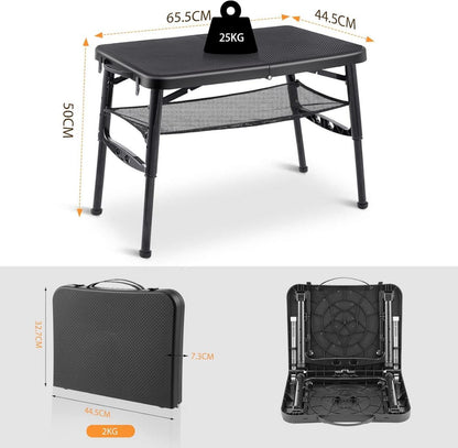 Kompakter Klapptisch Höhenverstellbar Campingtisch für Outdoor