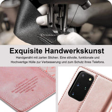 Samsung Galaxy S20 Plus Hülle Leder Wallet mit Ständer Pink