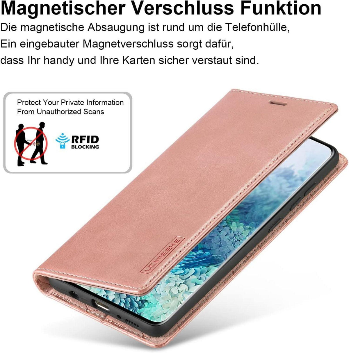 Handyhülle Samsung Galaxy S20 Plus Leder Wallet Schutzhülle Pink