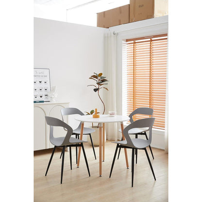 Moderner Esszimmerstuhl Set 4er – Grau & Schwarz, Skandinavisch
