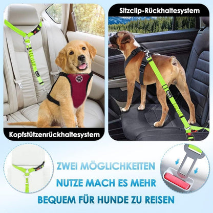 SlowTon Hundegurt Auto 2-in-1 Kopfstützen-Rückhalte
