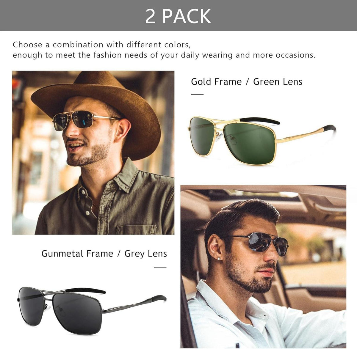 Polarisierte Herren Sonnenbrille Metallrahmen Angeln Driving