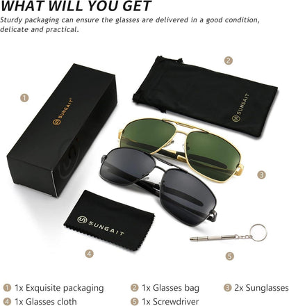 Polarisierte Herren Sonnenbrille Metallrahmen UV400 Driving Angeln Golf