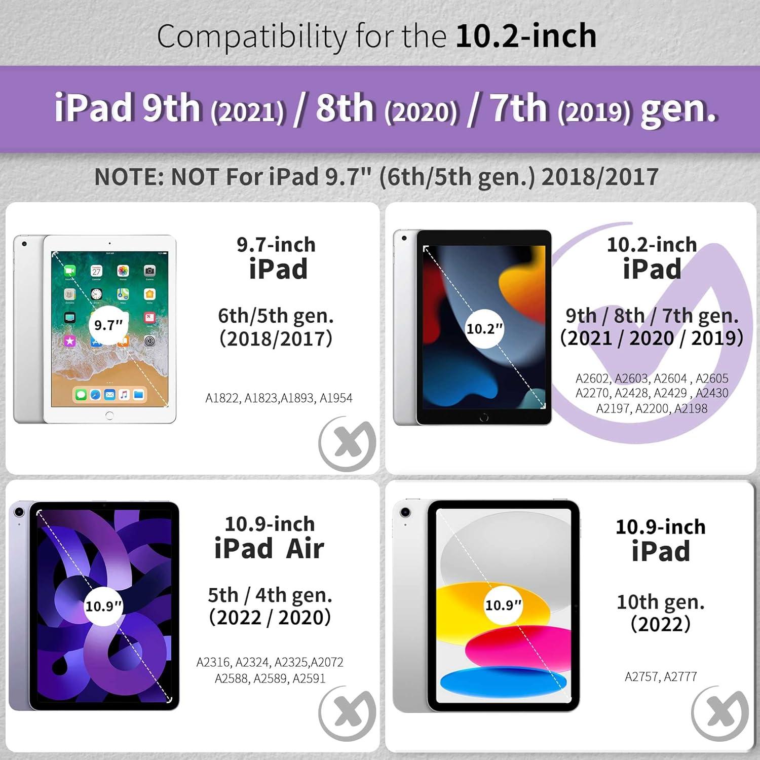 EasyAcc iPad 10.2 Zoll Hülle Violett mit Stifthalter