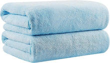Badetuch-Set aus Mikrofaser für Sport, Yoga, Wellness - Blau