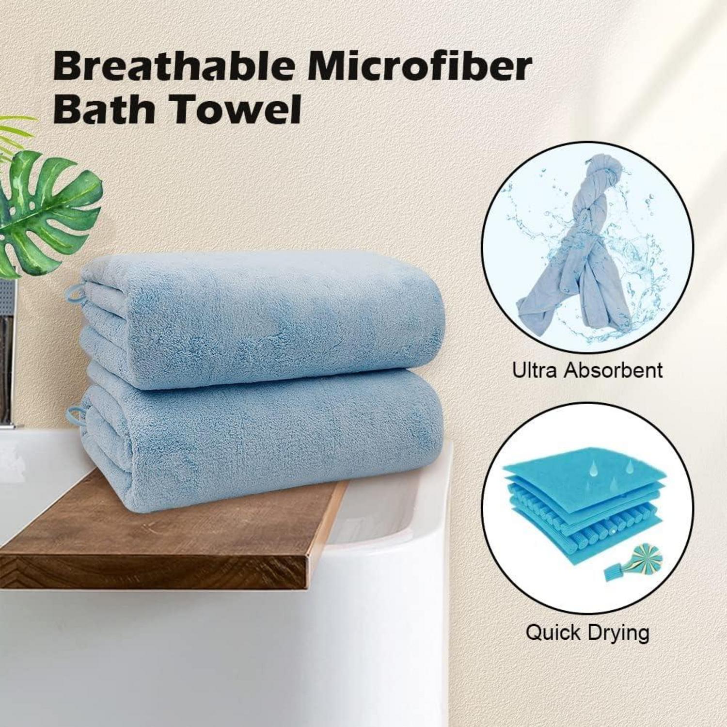 Mikrofaser Handtuch Set Blau 68x137cm - Weich & Saugfähig, für Sport, Yoga, Spa