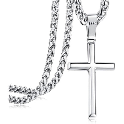 Adramata Kreuzkette 925 Silber Anhänger Halskette Herren