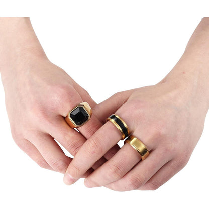 6er Set Herrenringe Edelstahl Keltische Knoten Wikinger Siegelringe