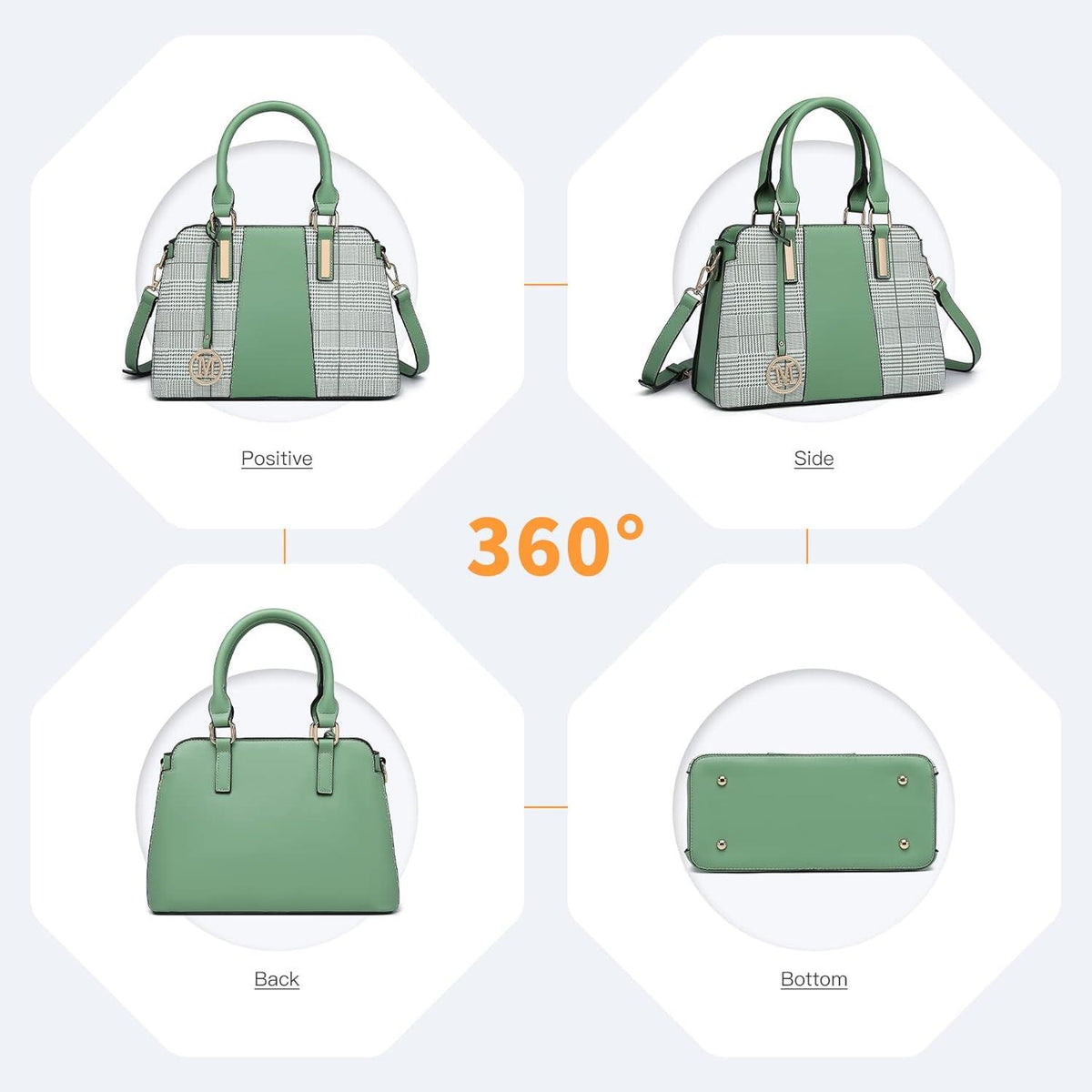 Damen Schultertasche mit Geldbörse, Perlen & Kristall Design