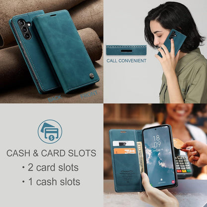 Handyhülle Samsung Galaxy A54 5G Leder Klapp Case Blaugrün