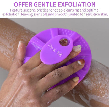 Silikon Körperbürste Lila Sanftes Peeling für Empfindliche Haut