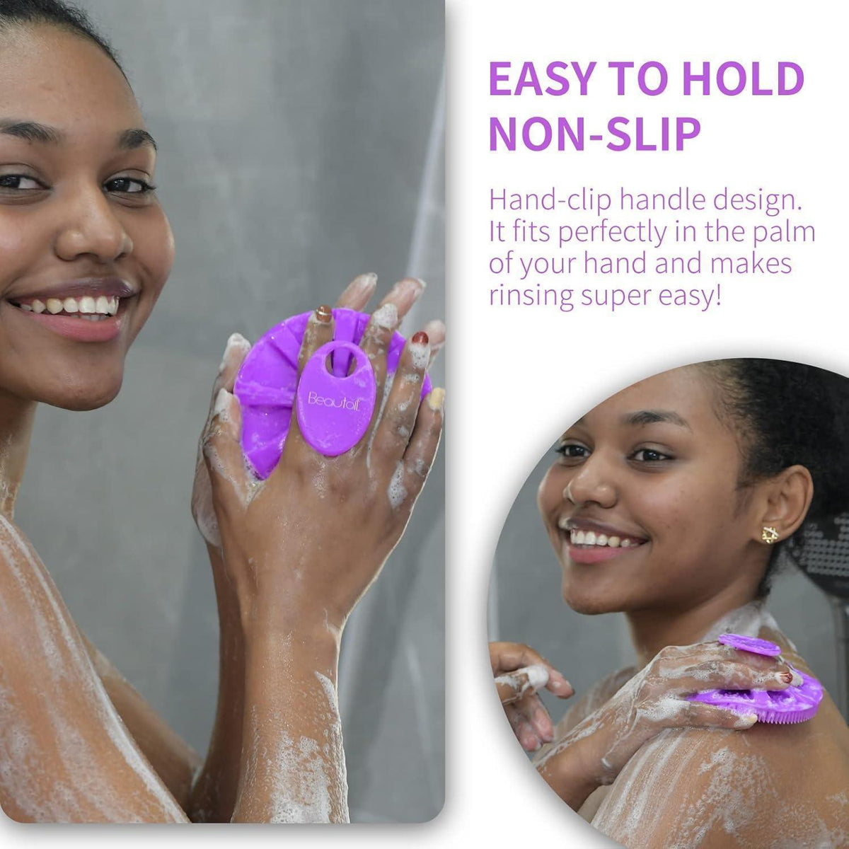 Silikon Körperbürste Lila Sanftes Peeling für Empfindliche Haut