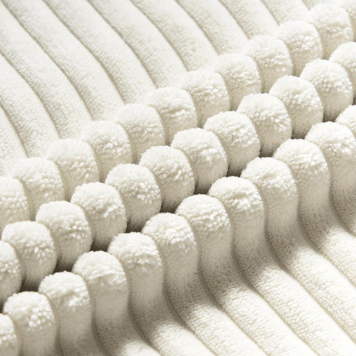 Kissenbezug 40x40 Creme Kordsamt gestreift 2er Set
