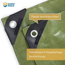 Abdeckplane Wasserdicht 2m x 3m Grün 160g/m² UV-stabilisiert