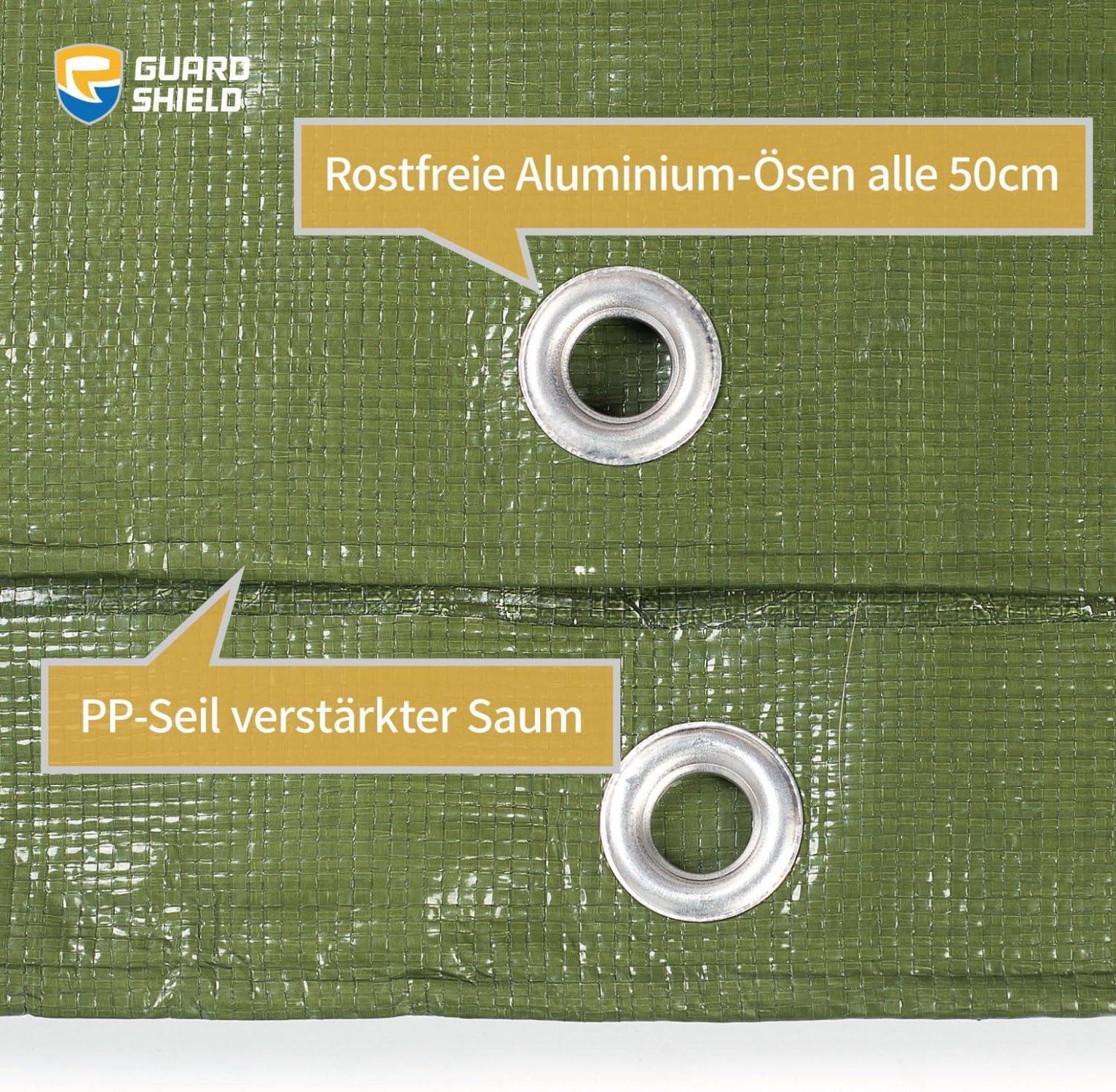Schutzplane GUARD SHIELD 4m x 6m Grün Wasserdicht Gewebeplane