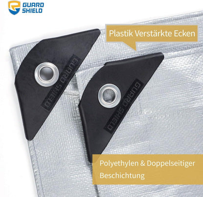 Abdeckplane 3m x 3m Grau Wasserdicht 160g/m² UV-stabilisiert
