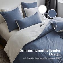 SOULFUL Bettwäsche Set 200x200 Baumwolle Denim Blue Stone