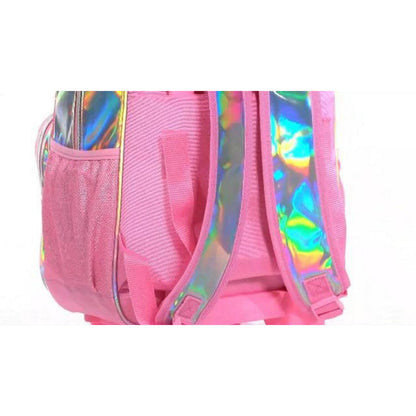 Rosa Kinder Trolley Rucksack mit Rollen & Zubehör