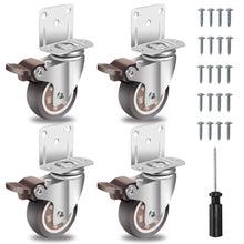 Montageplatte Möbelrollen Gummi 50mm 4 Bremse 270kg - 4er-Set