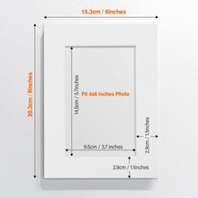 8er Passepartout Weiß 10x15 cm für Bilder/Fotos - 1,5 mm