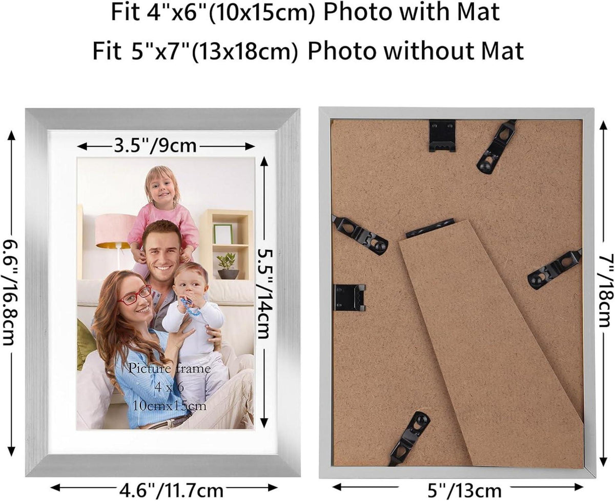 Bilderrahmen Set Silber 10x15 13x18 cm Collage Fotorahmen