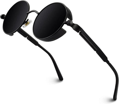 Polarisierte Runde Steampunk Sonnenbrille UV400 Schutz