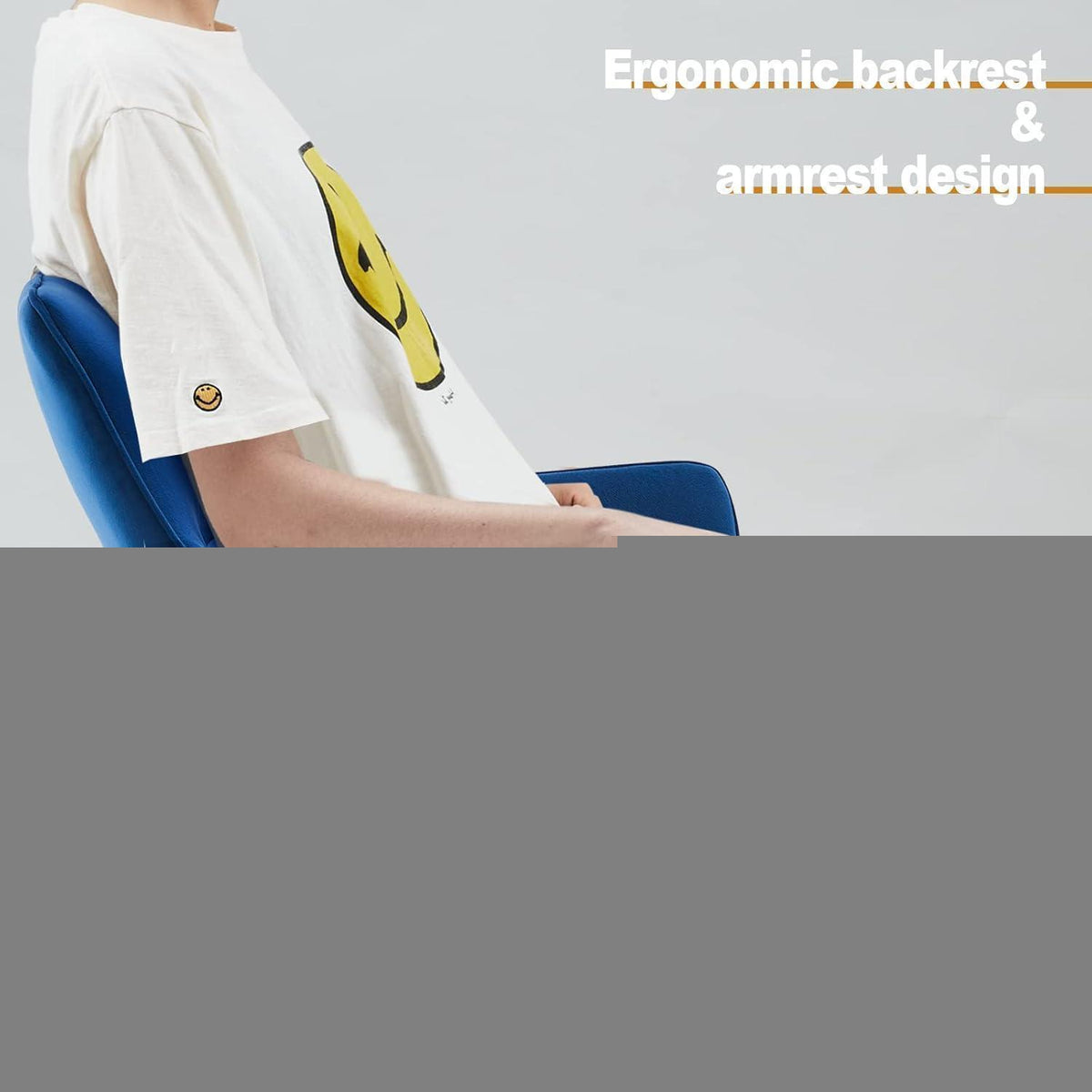 Samt Esszimmerstühle 6er-Set mit Armlehnen, Blau