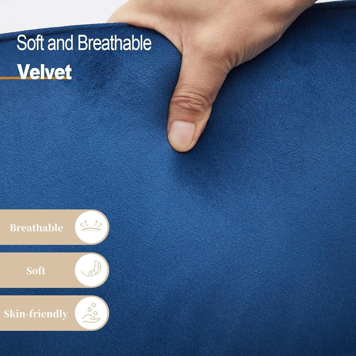 Samt Esszimmerstühle 6er-Set mit Armlehnen, Blau