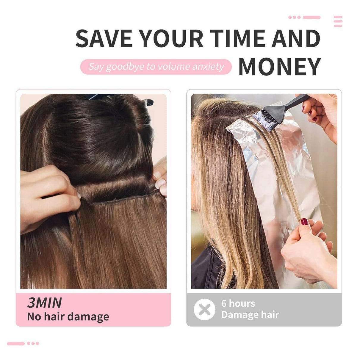 60cm Lange Wellige Haarverlängerung Blond mit Hellblond