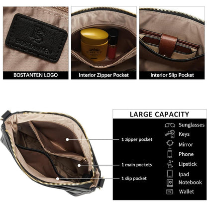 BOSTANTEN Damen Handtasche mittelgroß Schultertasche in Lederoptik
