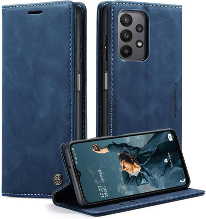 Samsung Galaxy A23 Handyhülle 5G Leder Klapphülle Blau