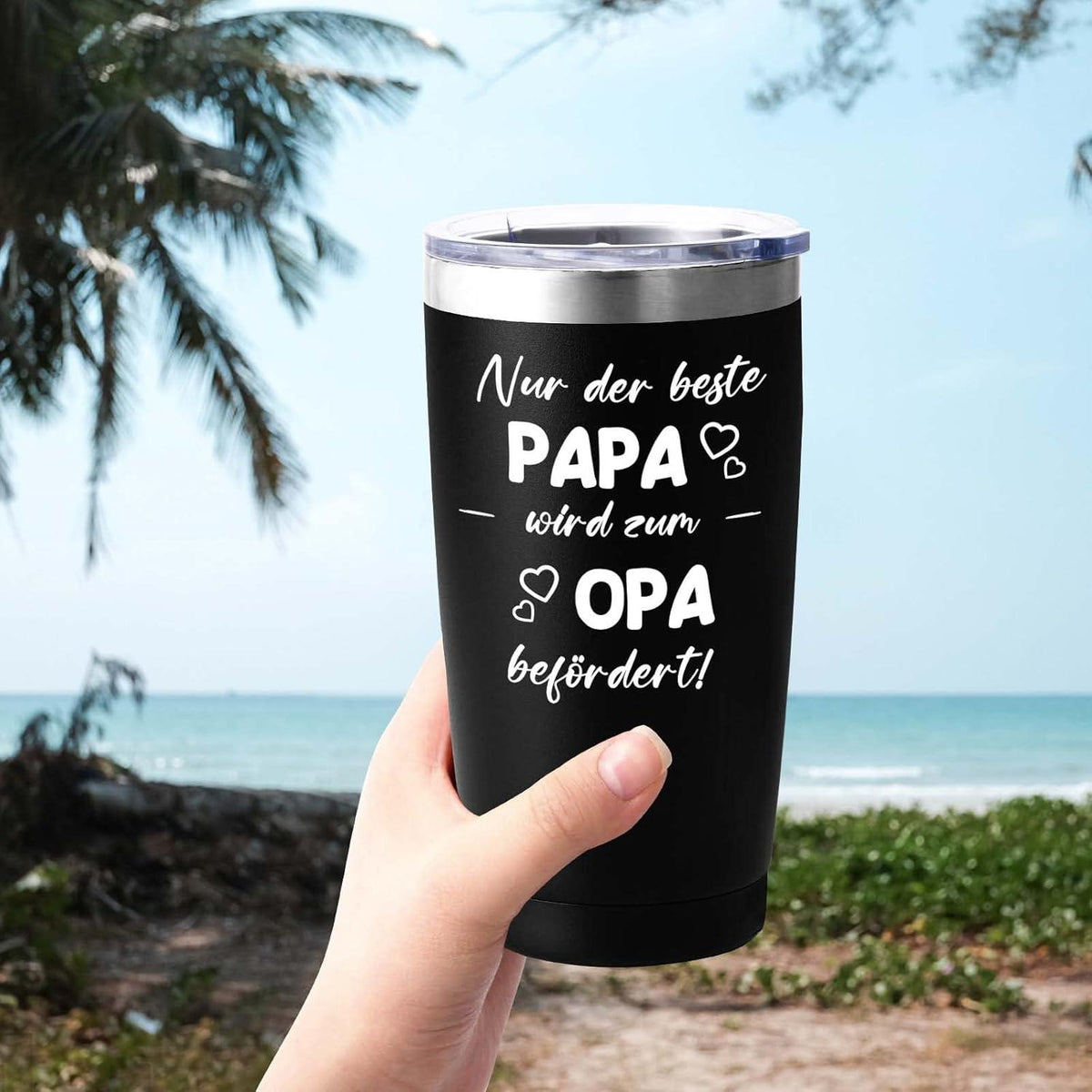 Livole Opa Geschenk Vatertag 20oz Kaffeebecher Edelstahl