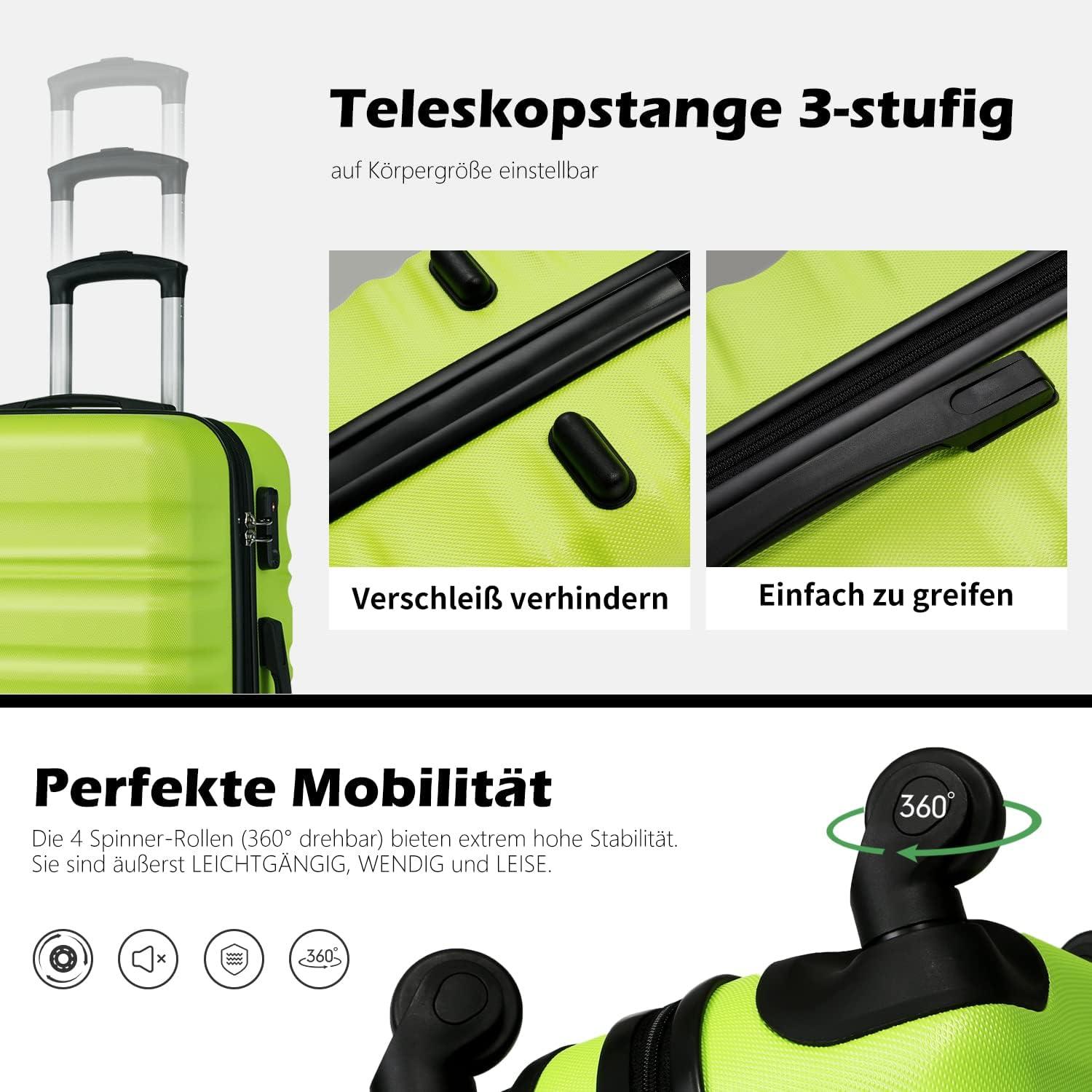 COOLIFE Hartschalen-Koffer Trolley Kirschblüte Pulver TSA 4 Rollen 76cm
