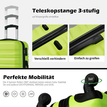 COOLIFE Hartschalen-Koffer Trolley Kirschblüte Pulver TSA 4 Rollen 76cm